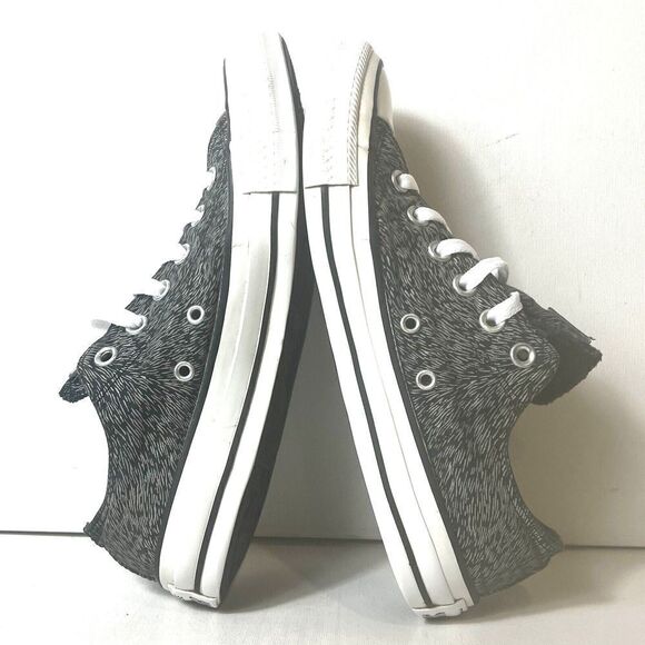 Converse All Star Low Top Women's Sz 8 Black/White Glow in the Dark Canvas Shoes - Picture 6 of 12